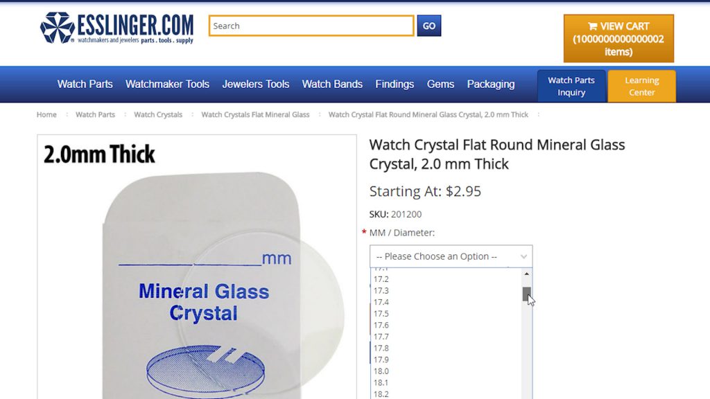 watch repair crystal