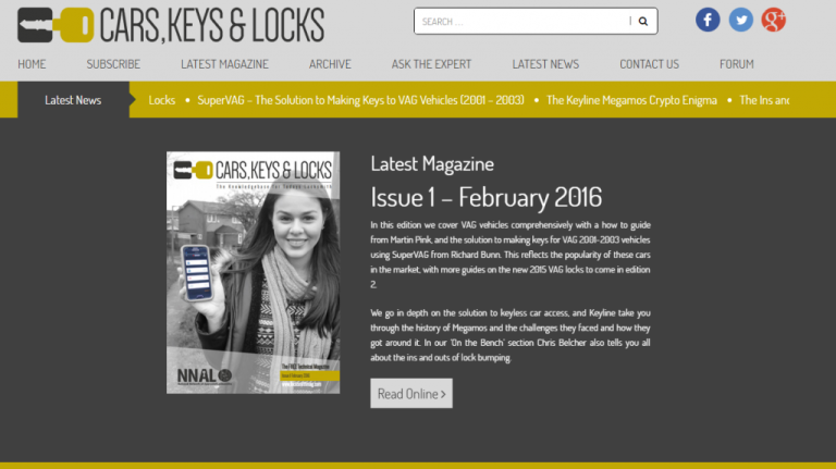 Cars, Keys & Locks Magazine goes Digital