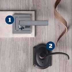 Leverage a look that works with Schlage's most stylish levers.