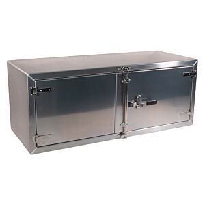 Aluminum Underbody Mounted Trailer Tool Box w/ Paddle Lock & Double Door - 24" X 24" X 60"