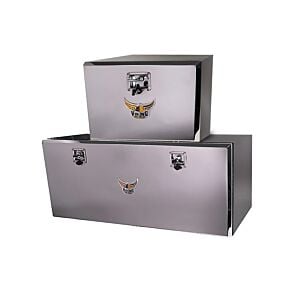 Mirror Finish Trailer Tool Box Single Door, Barndoor Style