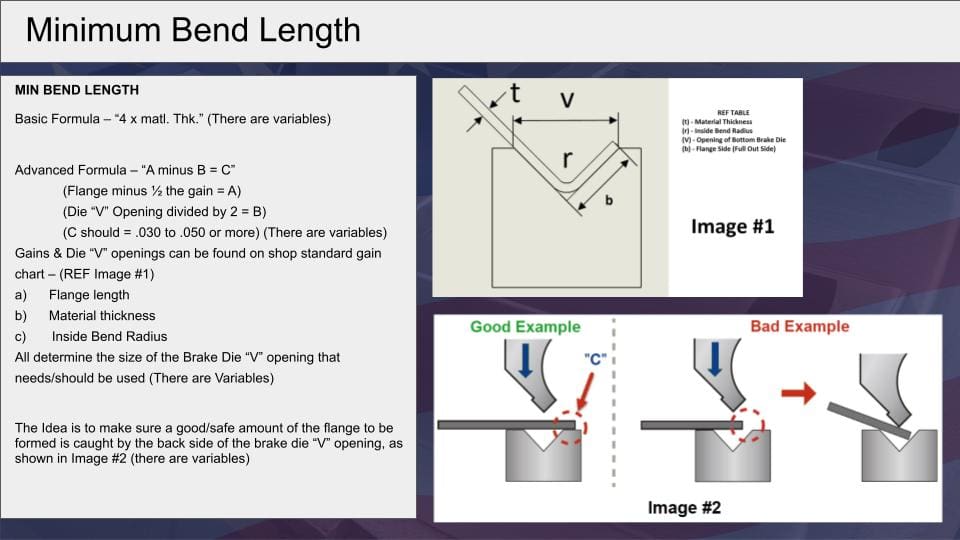 Minimum Bend and Flange Length Guidelines Sheet Metal Parts